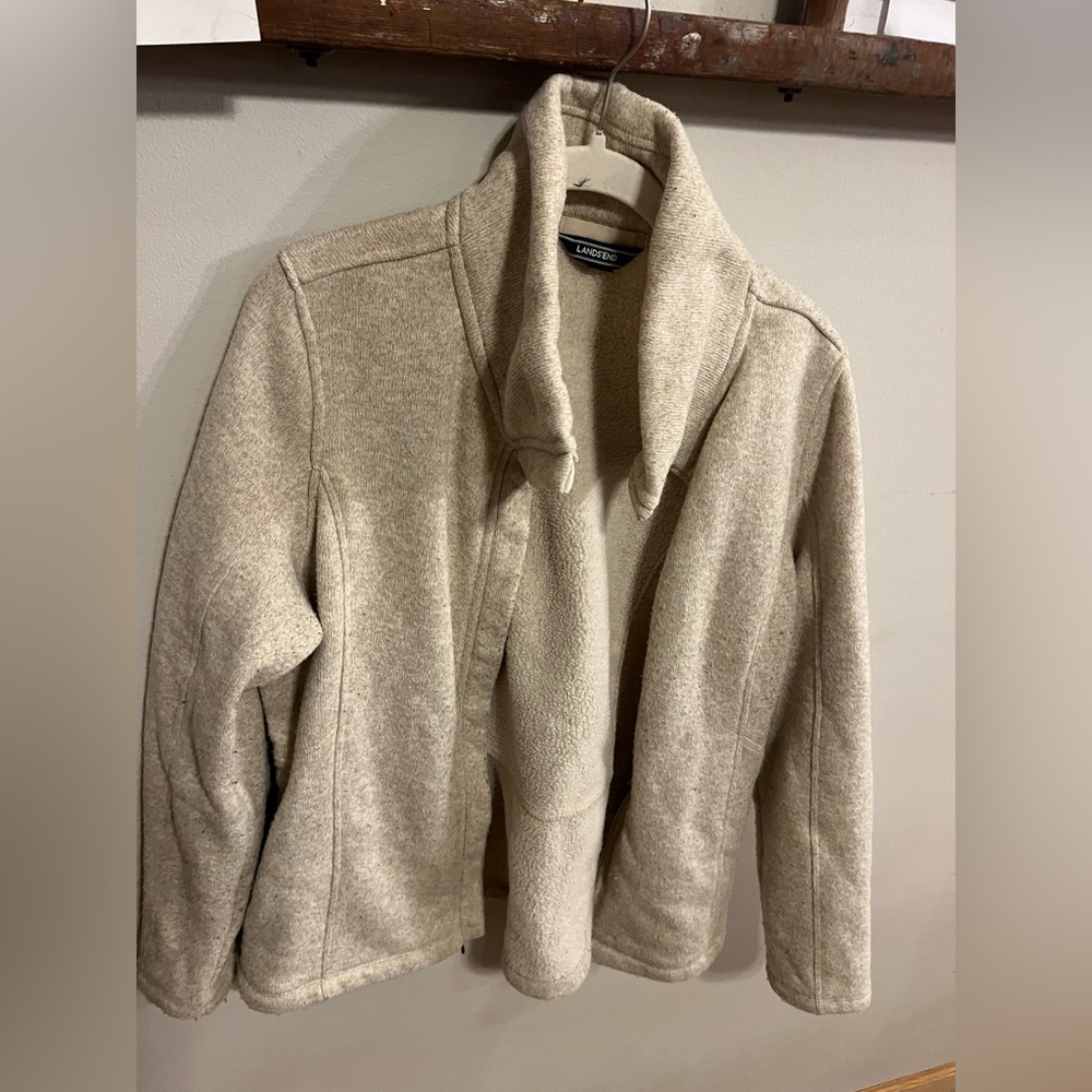 Lands' End Women's Tan Teddy Jacket